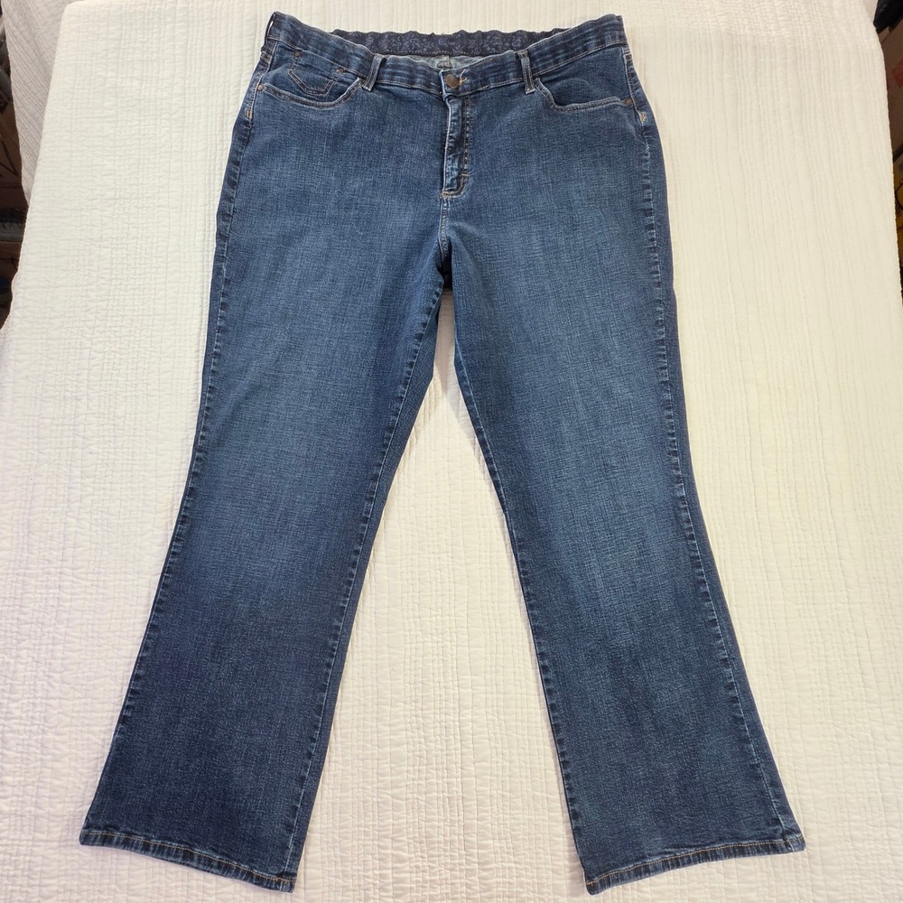 Lee Comfort Waist Straight Leg Jeans Dark Wash Blue Womens 16M Excellent